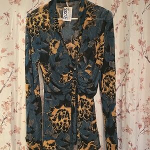 Floral Button-Up Blouse